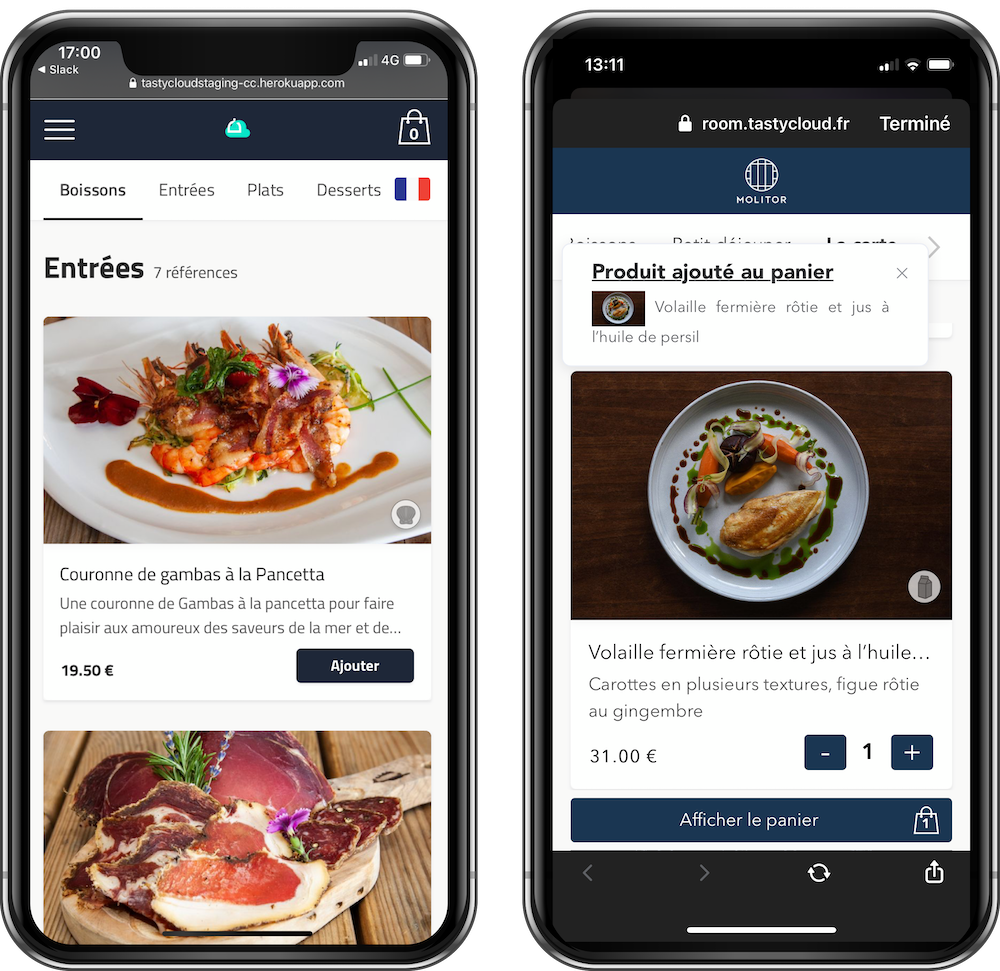 menu qr code restaurant hotels témoignage click & collect restaurant