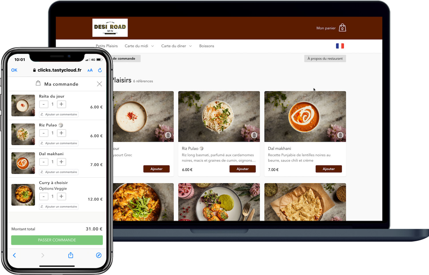 site Click & Collect pour restaurants