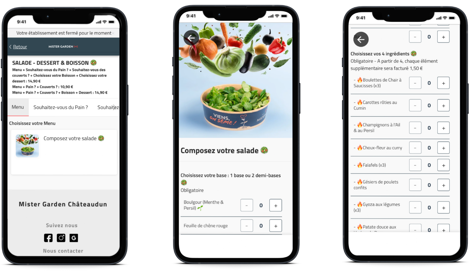 La commande en ligne de TastyCloud dans le bar à salade Master Garden